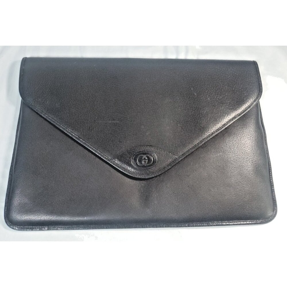 Gucci Black Leather Big Document Holder or Laptop Bag
